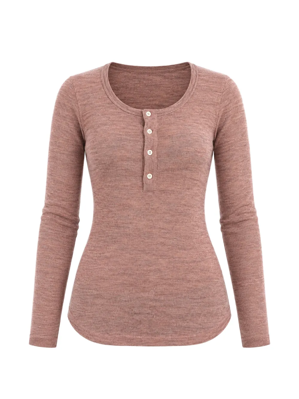 Fred Perry marl-effect Henley-neck top - Rosa