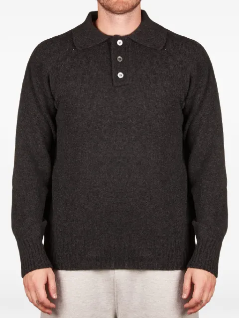 AMARÁNTO button-up long-sleeve polo collar jumper
