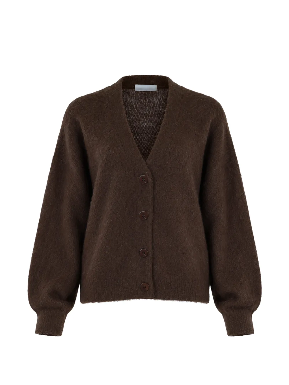 LIU JO brushed-finish V-neck cardigan Bruin