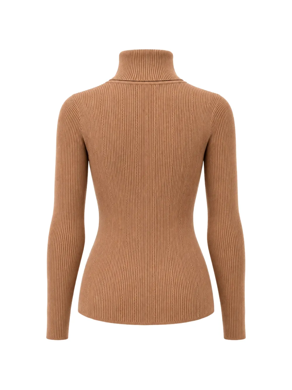 Elisabetta Franchi logo-plaque ribbed-knit sweater Beige