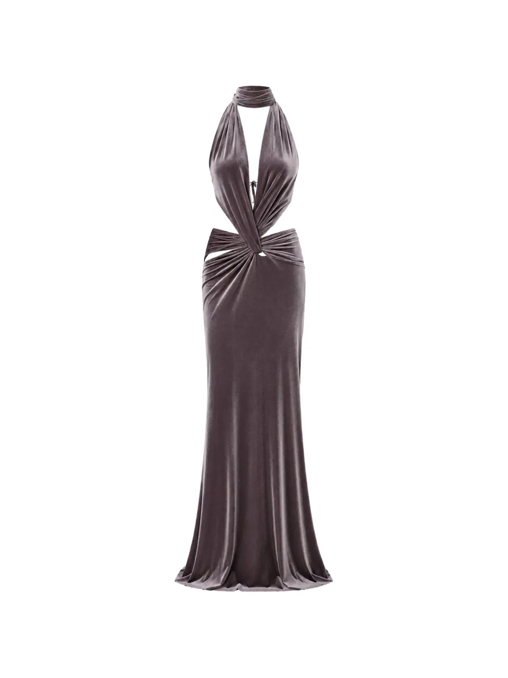 Amazuìn Kalisa Velvet cut-out maxi dress Grijs