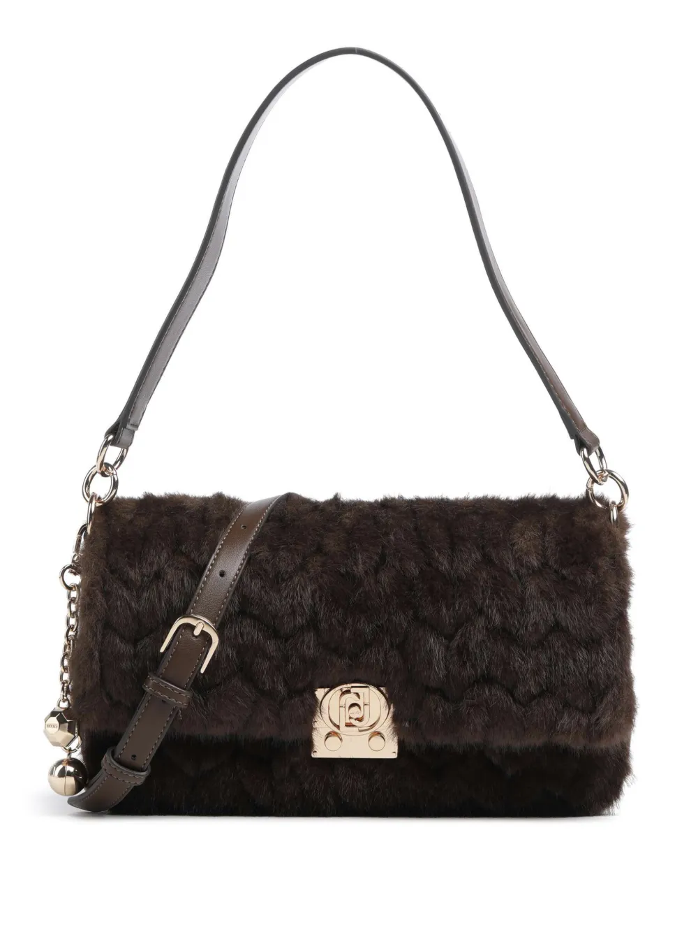 LIU JO faux-fur shoulder bag - Marrone