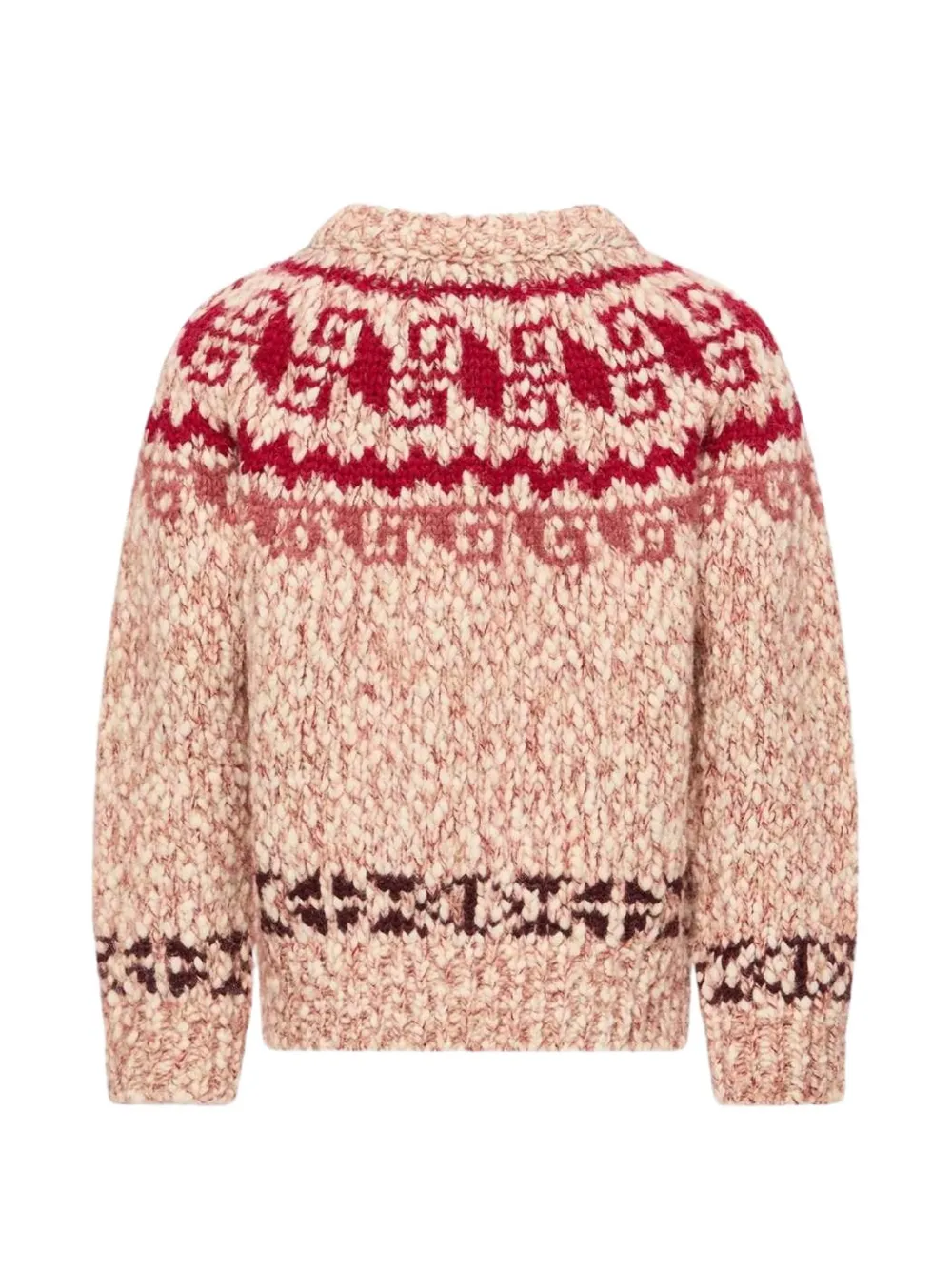 Moncler Enfant Fair Isle chunky-knit sweater Beige