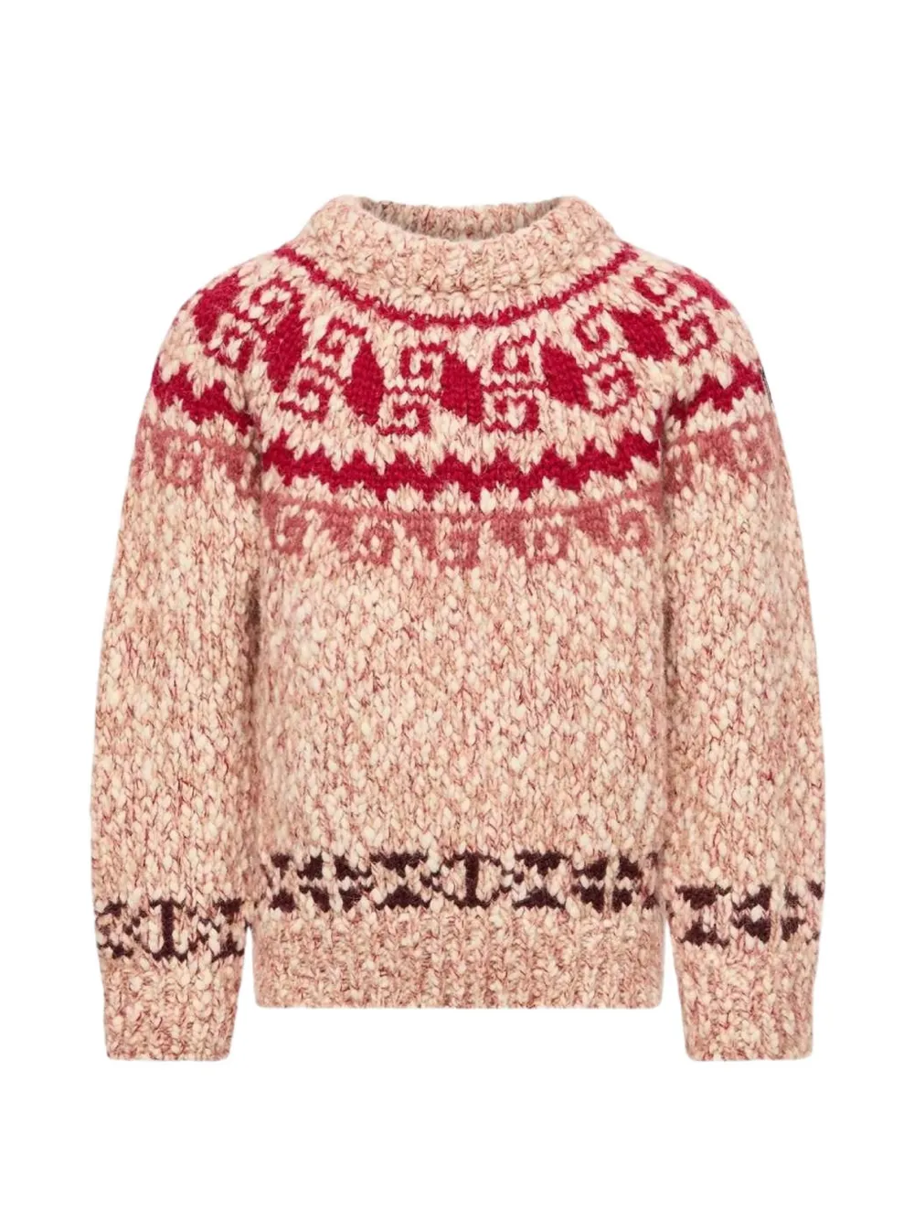Moncler Enfant Fair Isle chunky-knit sweater Beige