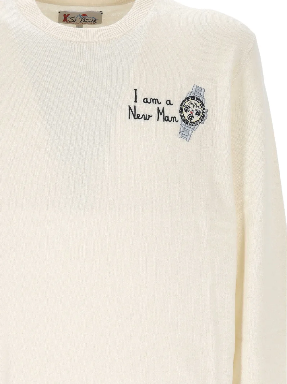 MC2 Saint Barth Trui met geborduurd patroon Beige