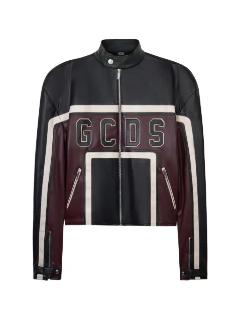GCDS chamarra biker con paneles y parche del logo