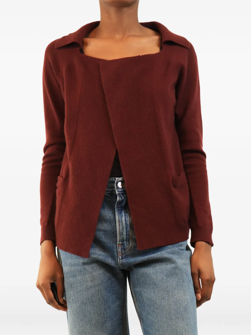 Max Mara open-front wool cardigan - Rosso