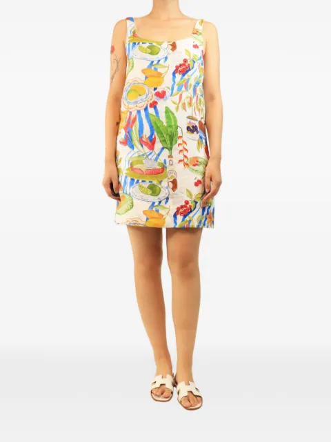 FARM Rio printed linen mini dress