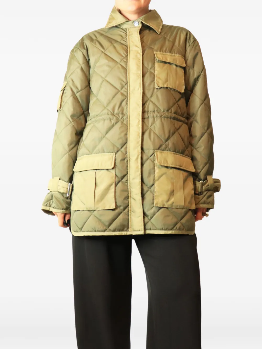 GANNI Kalamata quilted jacket - Verde