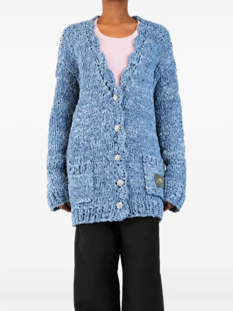 GANNI cardigan tricoté main à boutons ornés
