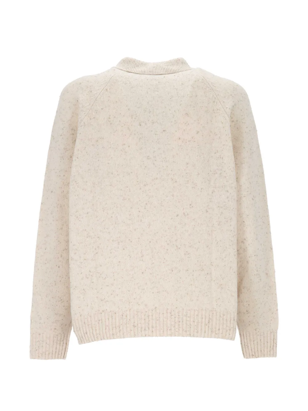 MC2 Saint Barth Alfie Donegal-knit long-sleeve polo shirt Beige