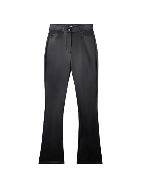 GCDS pantalones acampanados de piel artificial