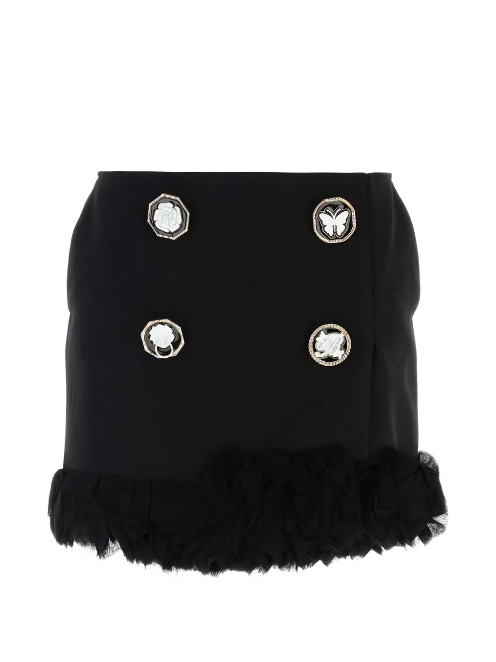 Blumarine jewel-buttons mini skirt Zwart