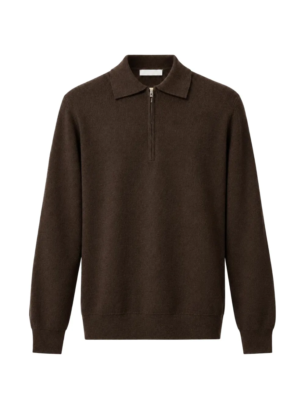 DIKTAT quarter-zip wool polo shirt - Marrone