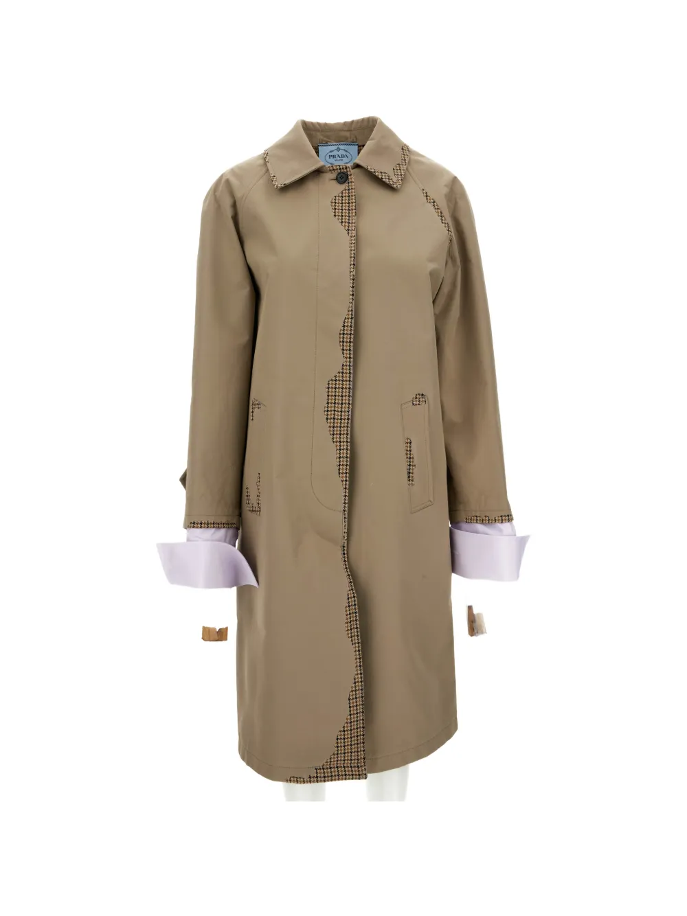 Prada bonded poplin coat with devoré effect Beige