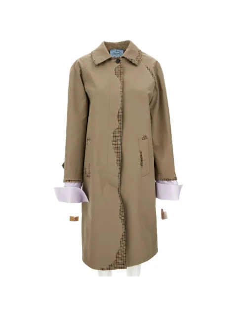 Prada bonded poplin coat with devoré effect