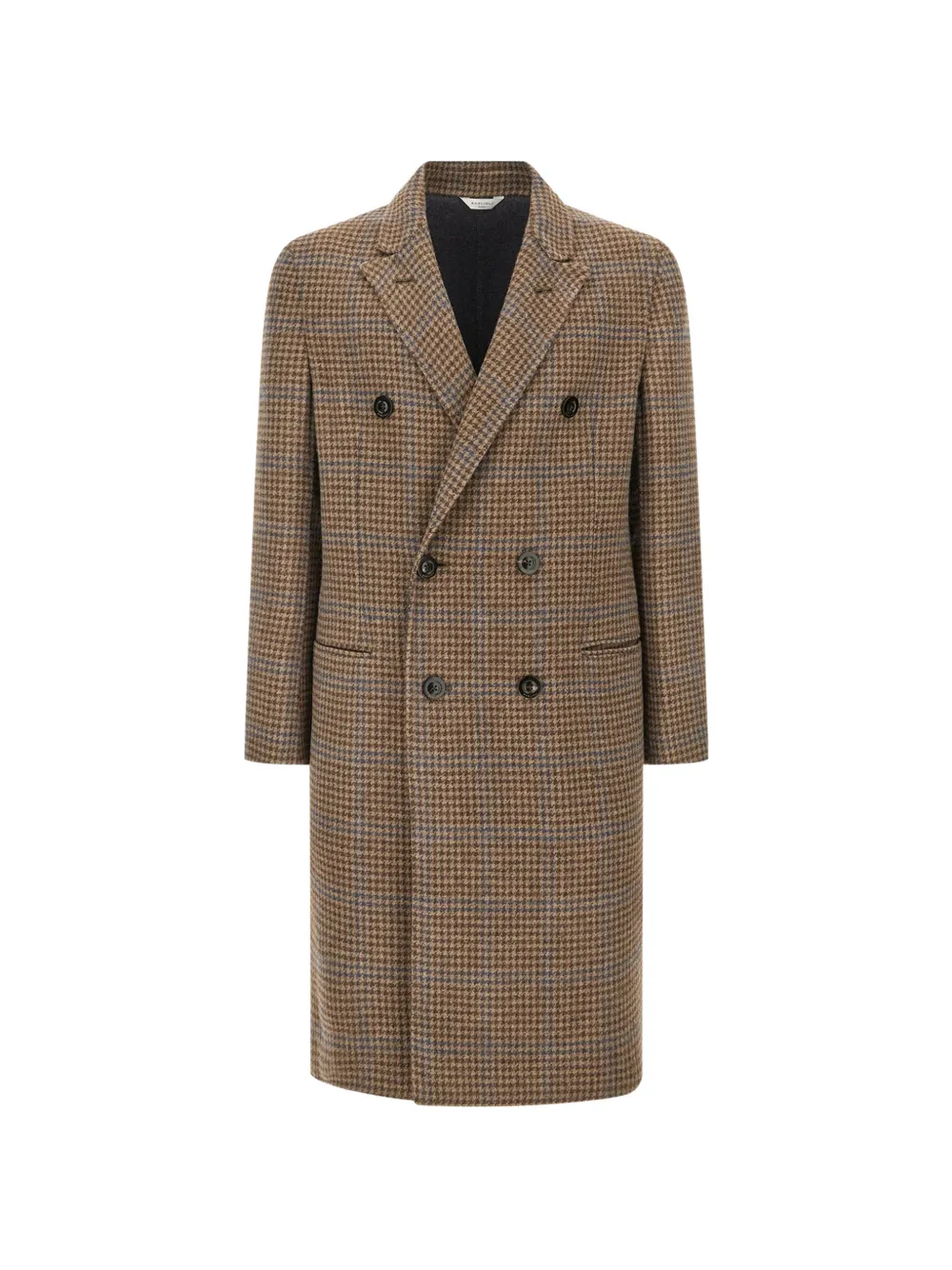 Boglioli double-breasted pied-de-poule-pattern coat - Brown