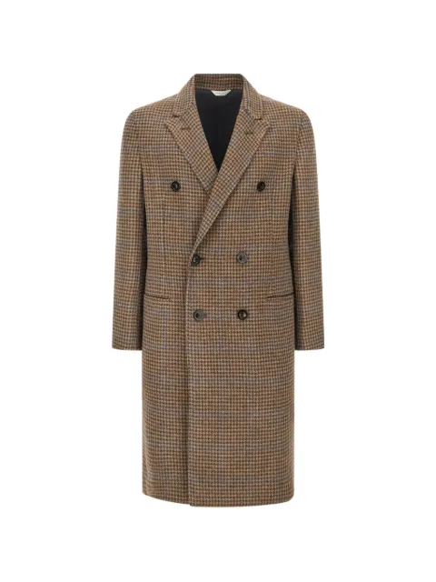 Boglioli double-breasted pied-de-poule-pattern coat