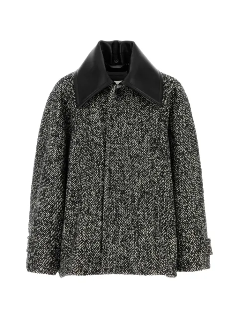 Balenciaga short large cocoon coat in black/white