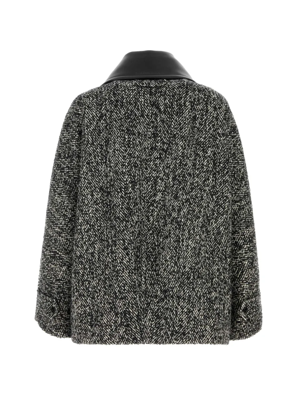 Balenciaga short large cocoon coat in black white Zwart