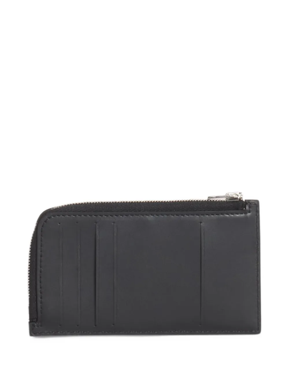 Maison Kitsuné logo-print leather cardholder Zwart