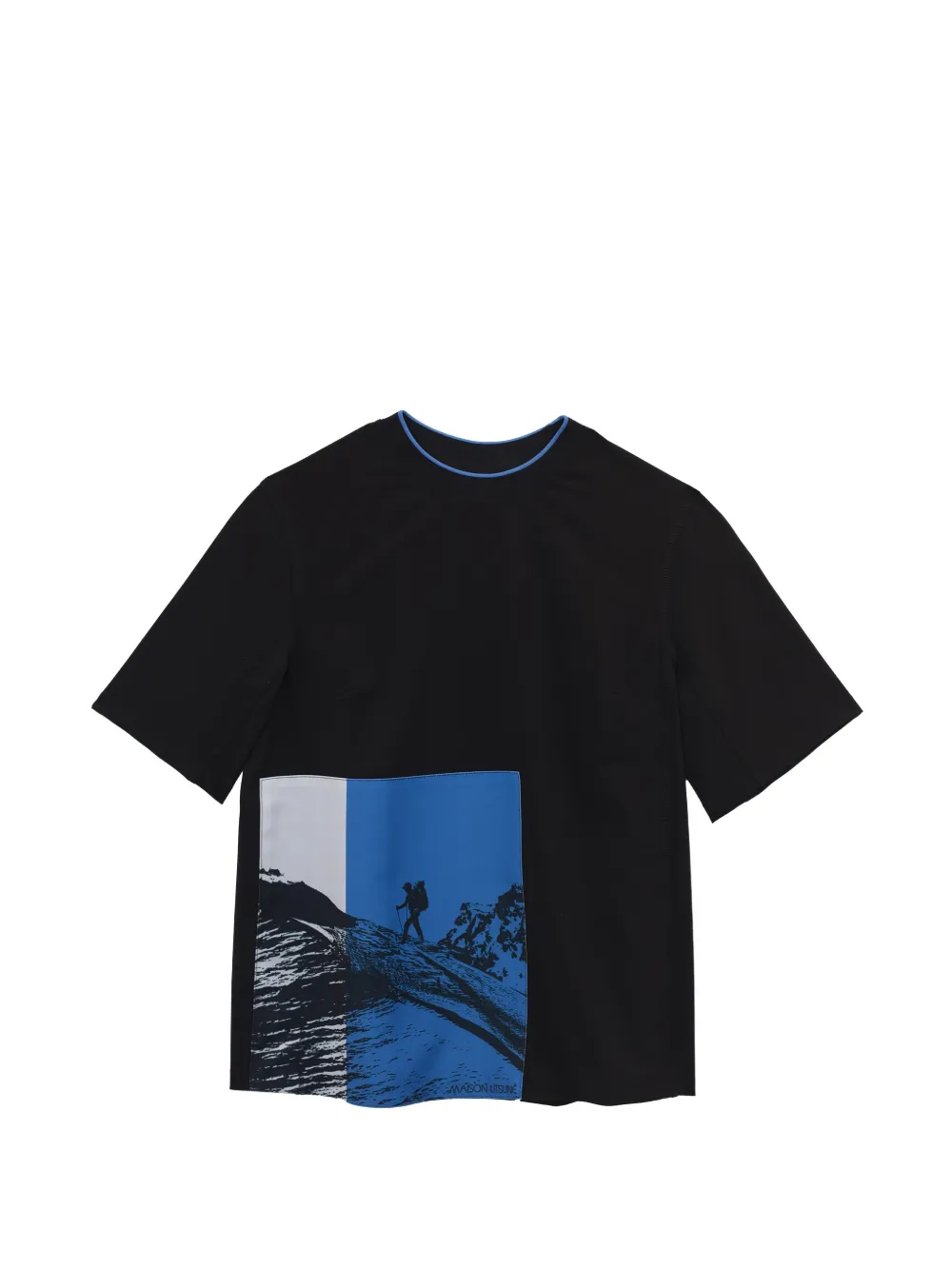 Maison Kitsuné Polarized Mountains graphic-print T-shirt Zwart