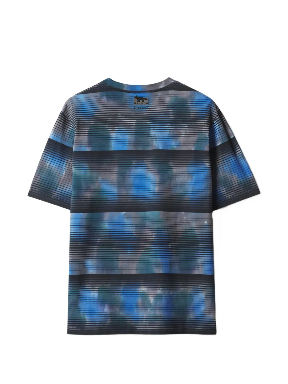 Maison Kitsuné striped T-shirt Blauw