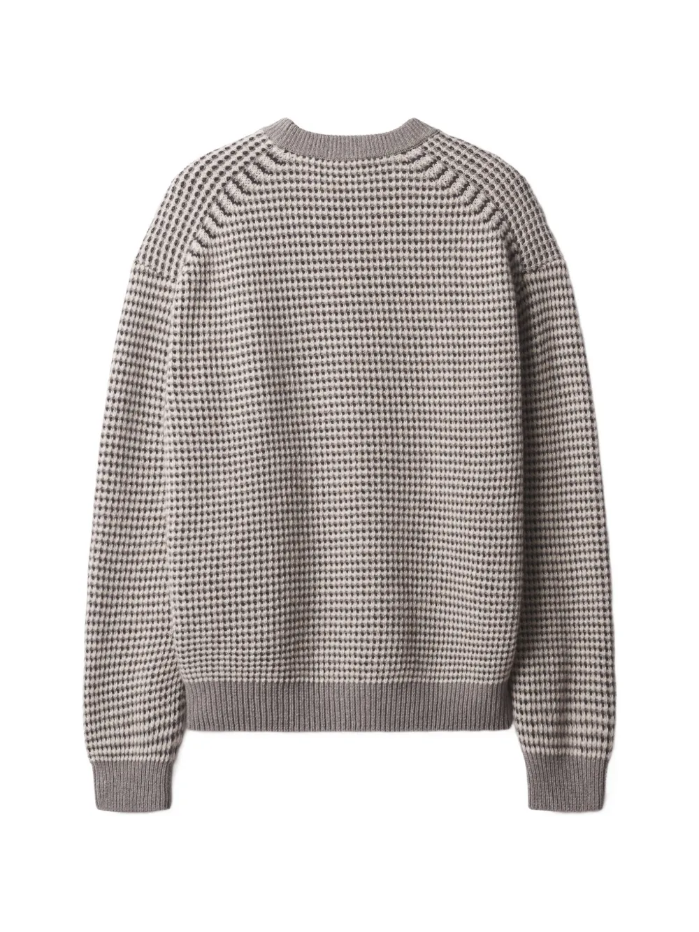 Maison Kitsuné fox-patch waffle-knit sweater Beige