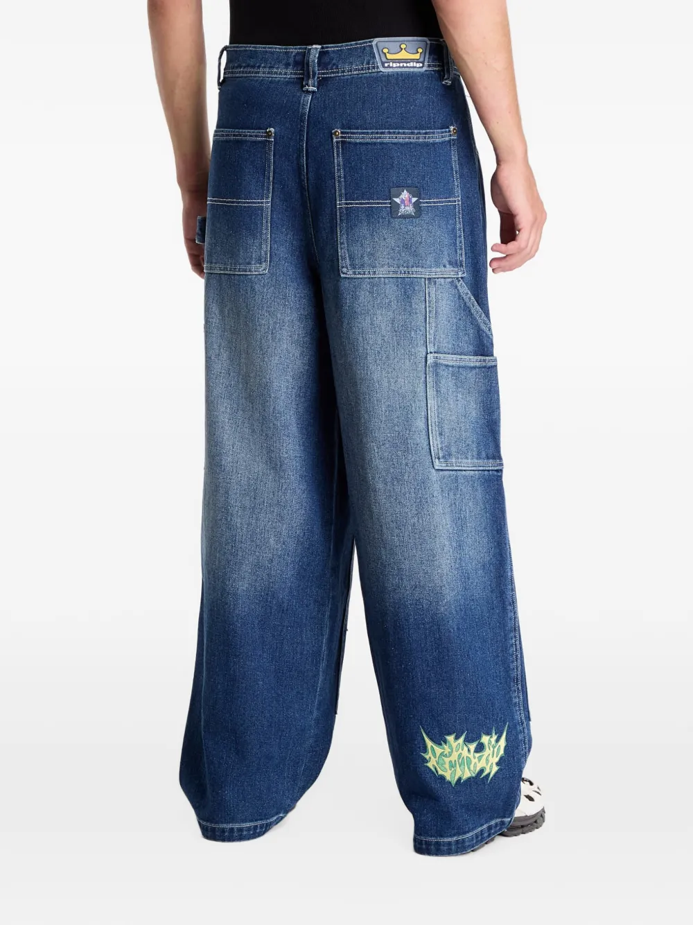 Ripndip patchwork carpenter jeans Blauw