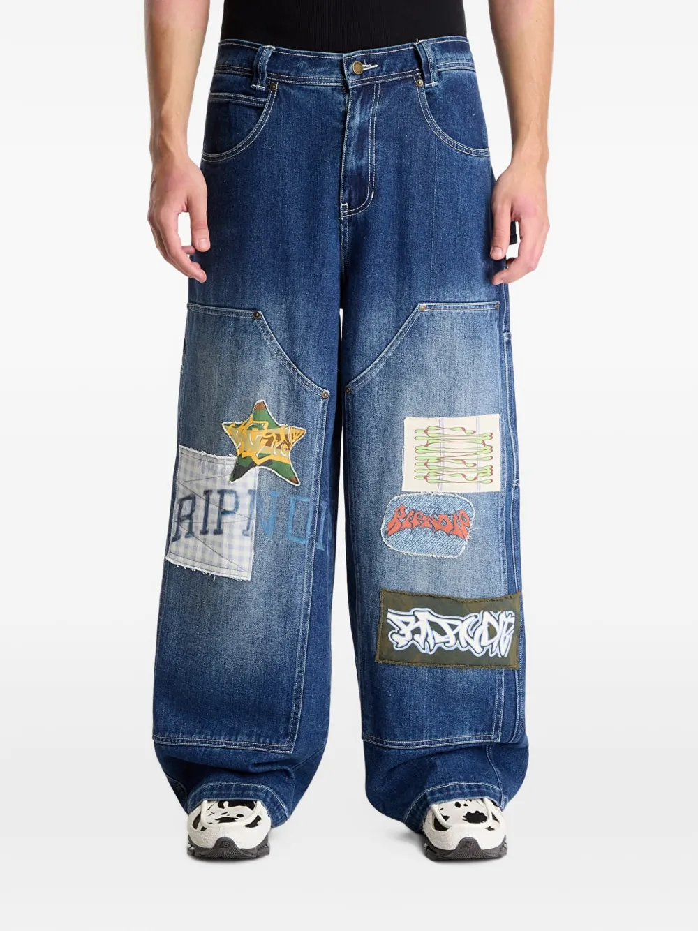 Ripndip patchwork carpenter jeans - Blu