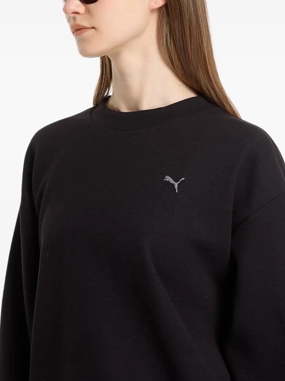 PUMA W Cloudspun crew-neck sweatshirt Zwart