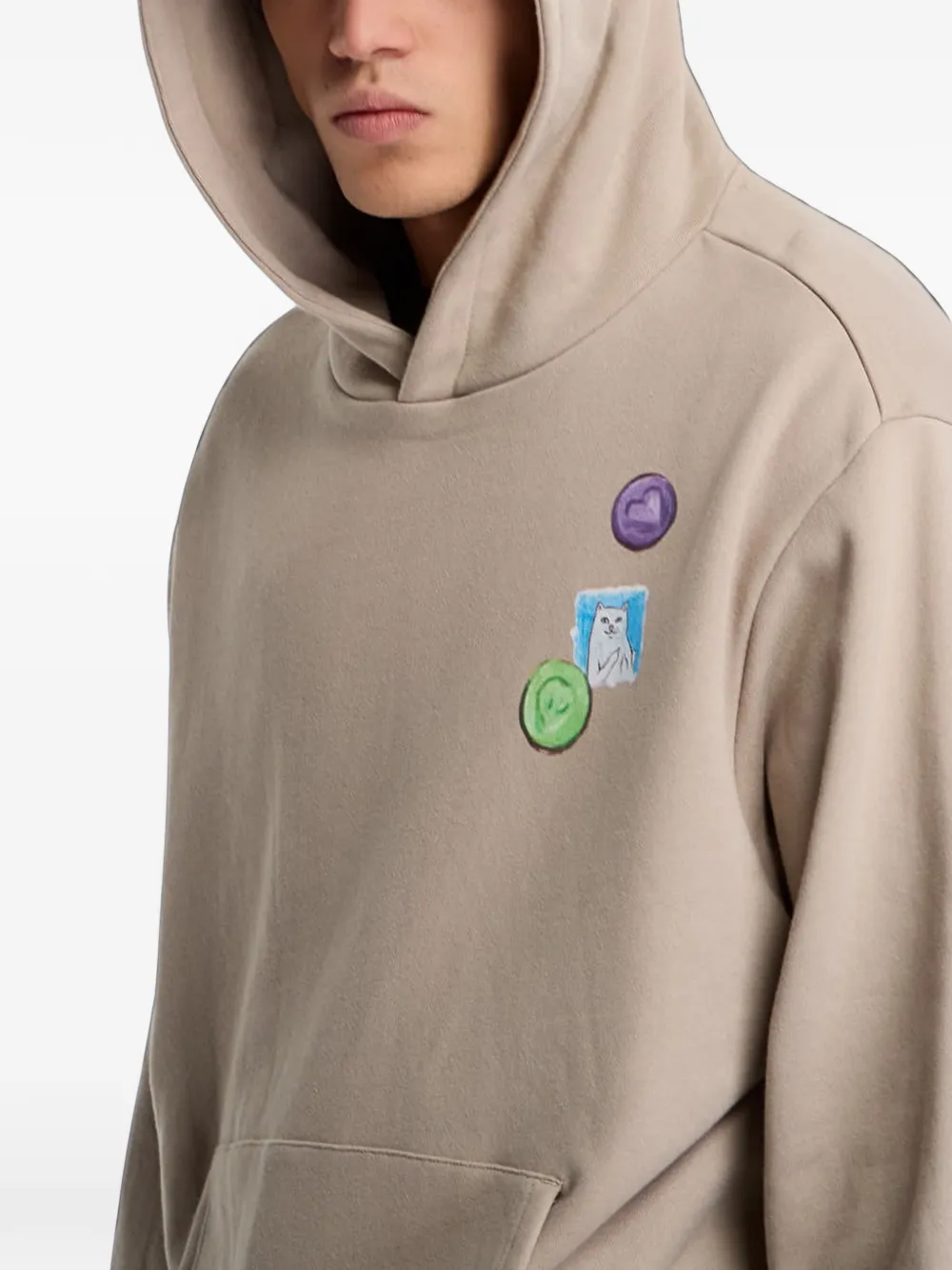 Ripndip Vitamins graphic-print hoodie Beige