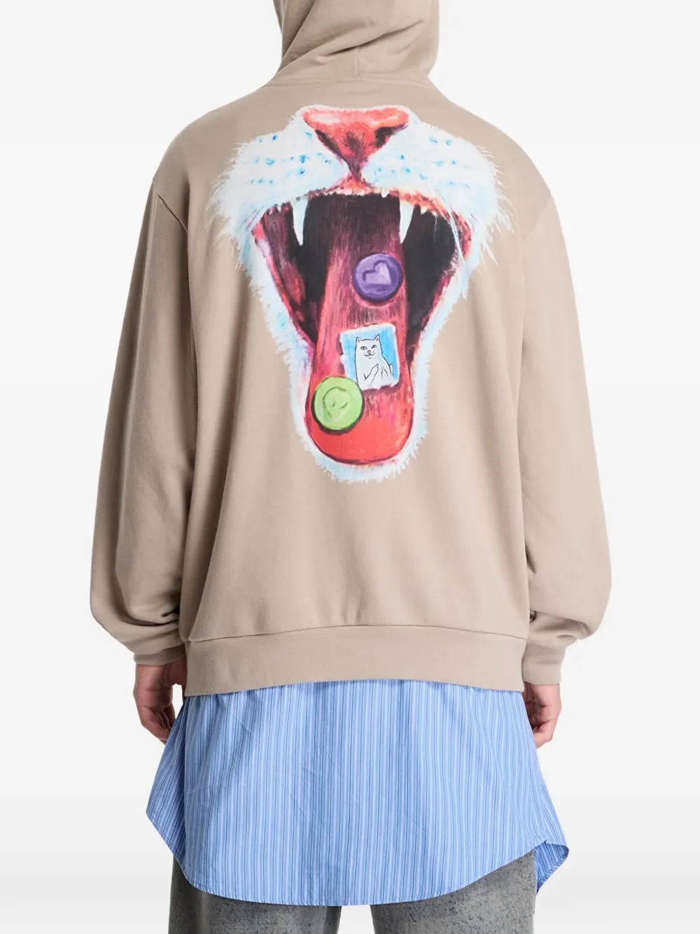 Ripndip Vitamins graphic-print hoodie Beige