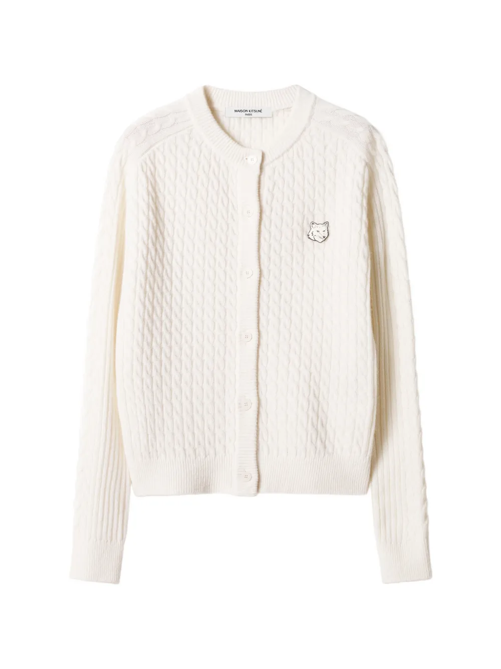 Maison Kitsuné Fox Head cable-knit cardigan - Toni neutri