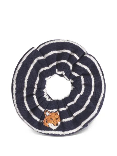 Maison Kitsuné Fox Head striped scrunchie