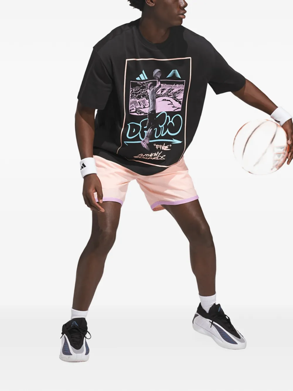 adidas Anthony Edwards DFTW anime tee Zwart