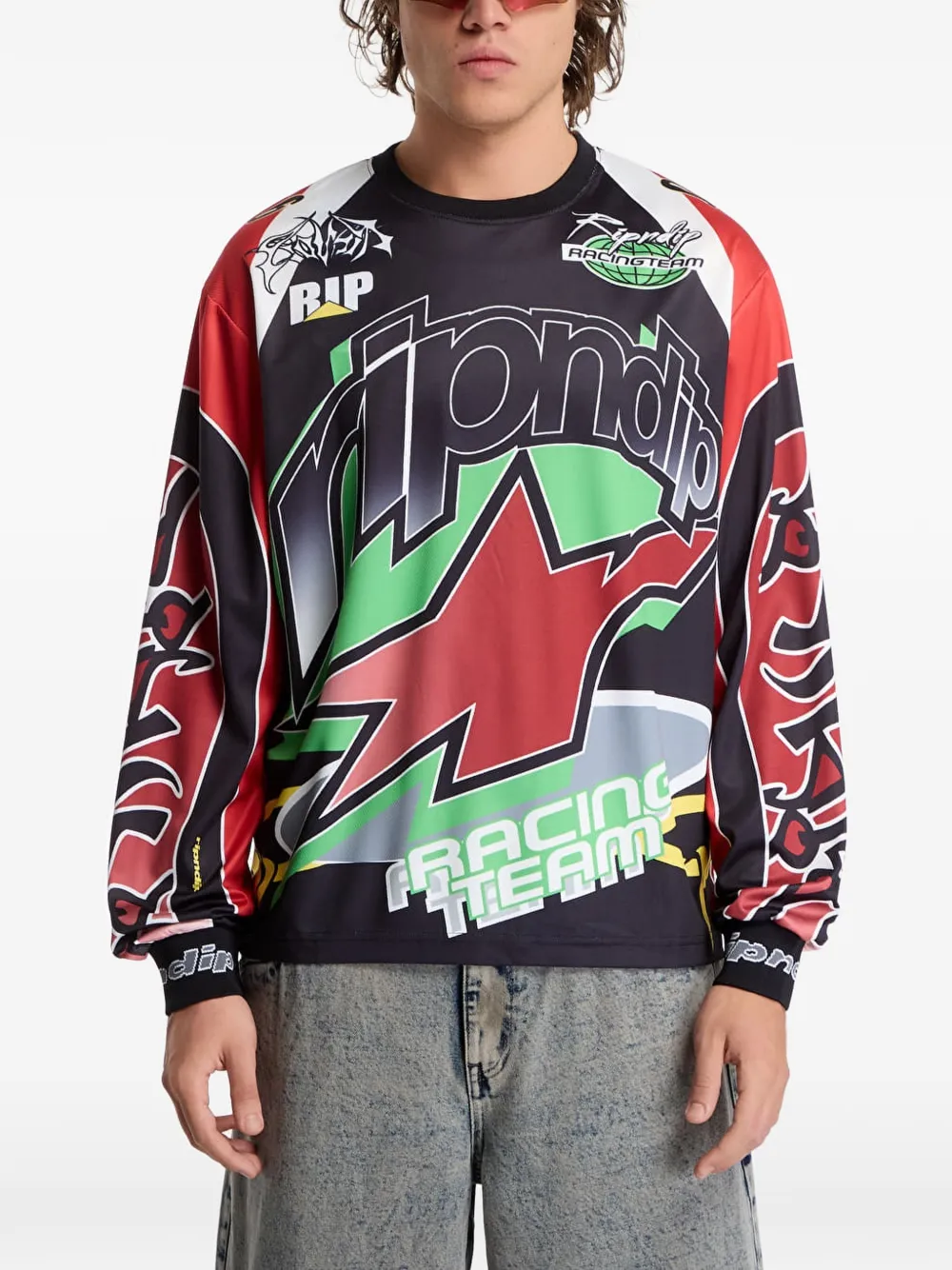 Ripndip graphic-print long-sleeve t-shirt Rood