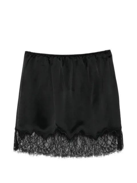 Isabelle Blanche lace-trim satin mini skirt