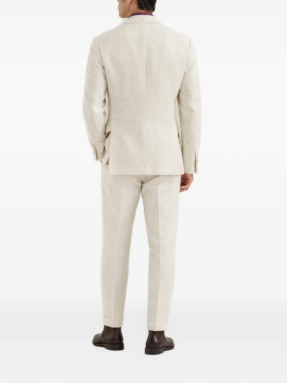 Brunello Cucinelli cotton-linen blend suit Beige
