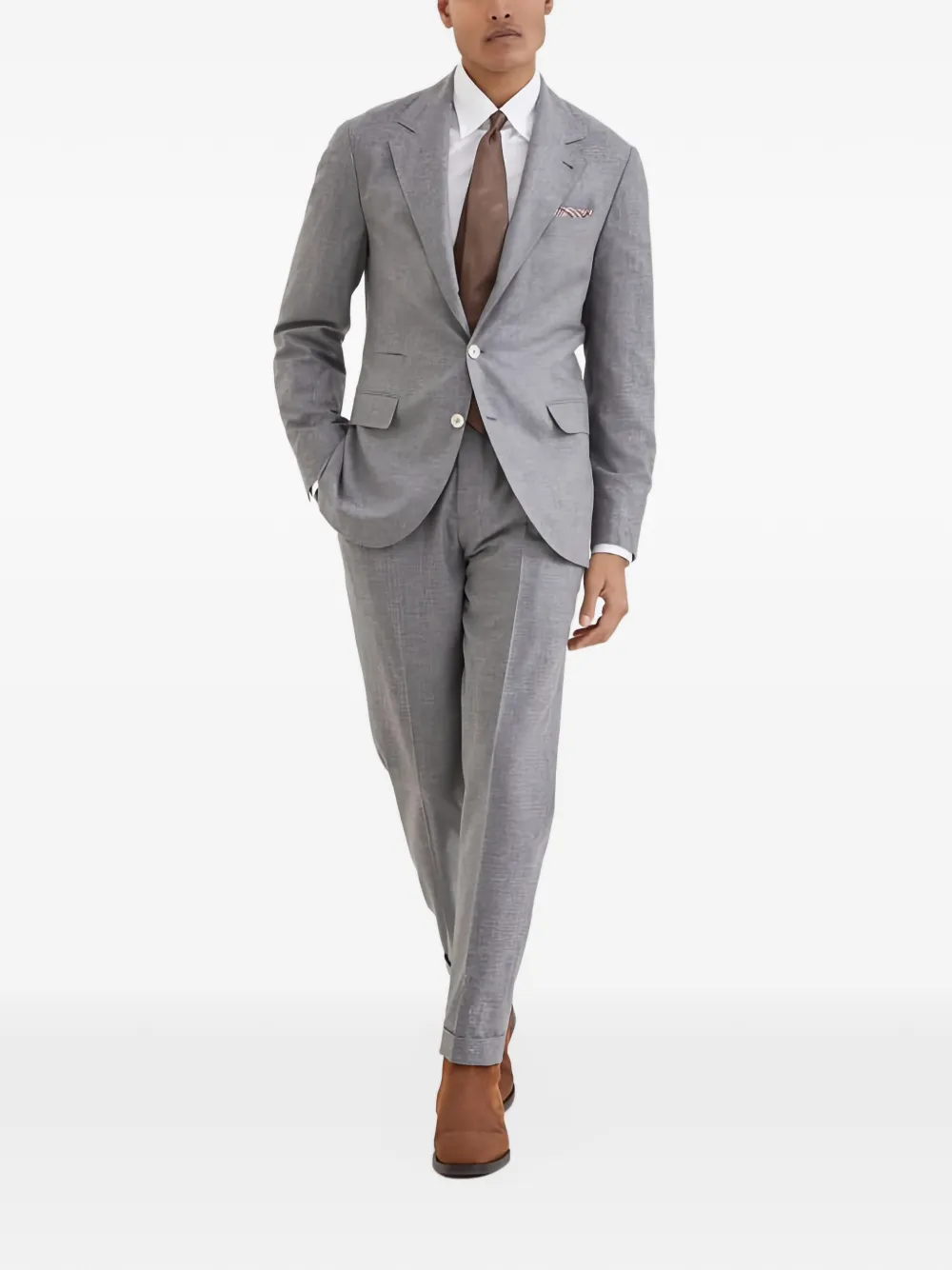 Brunello Cucinelli two-button tailored suit | Grey | Image 1