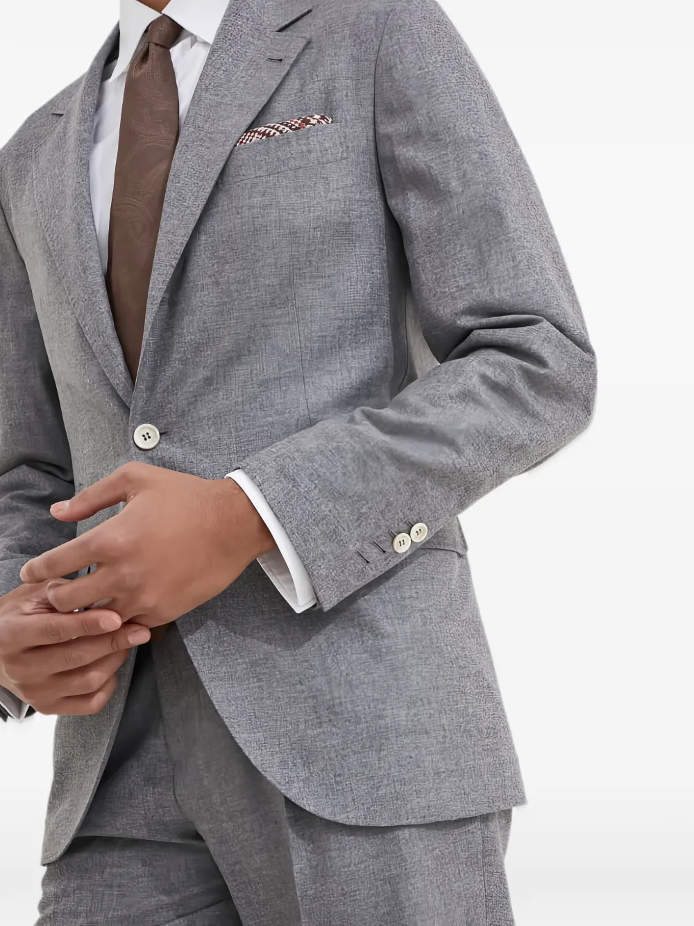 Brunello Cucinelli two-button tailored suit Grijs