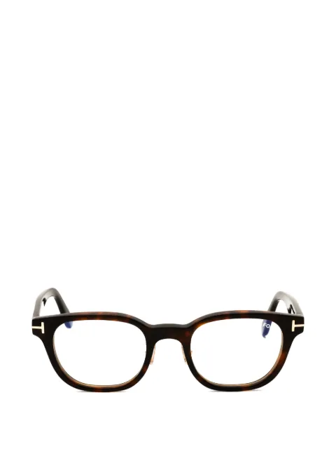 TOM FORD Eyewear tortoiseshell-effect round-frame glasses