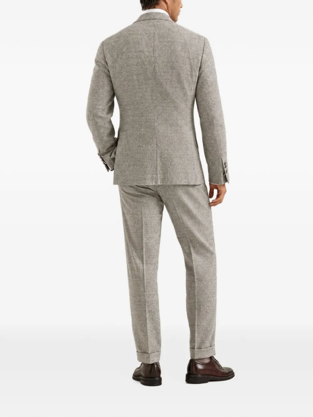 Brunello Cucinelli checked single-breasted suit Beige