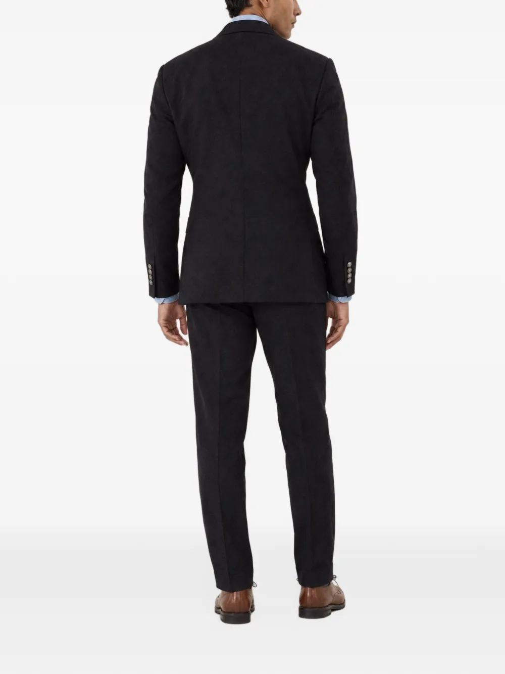 Brunello Cucinelli double-breasted peak-lapel suit Zwart