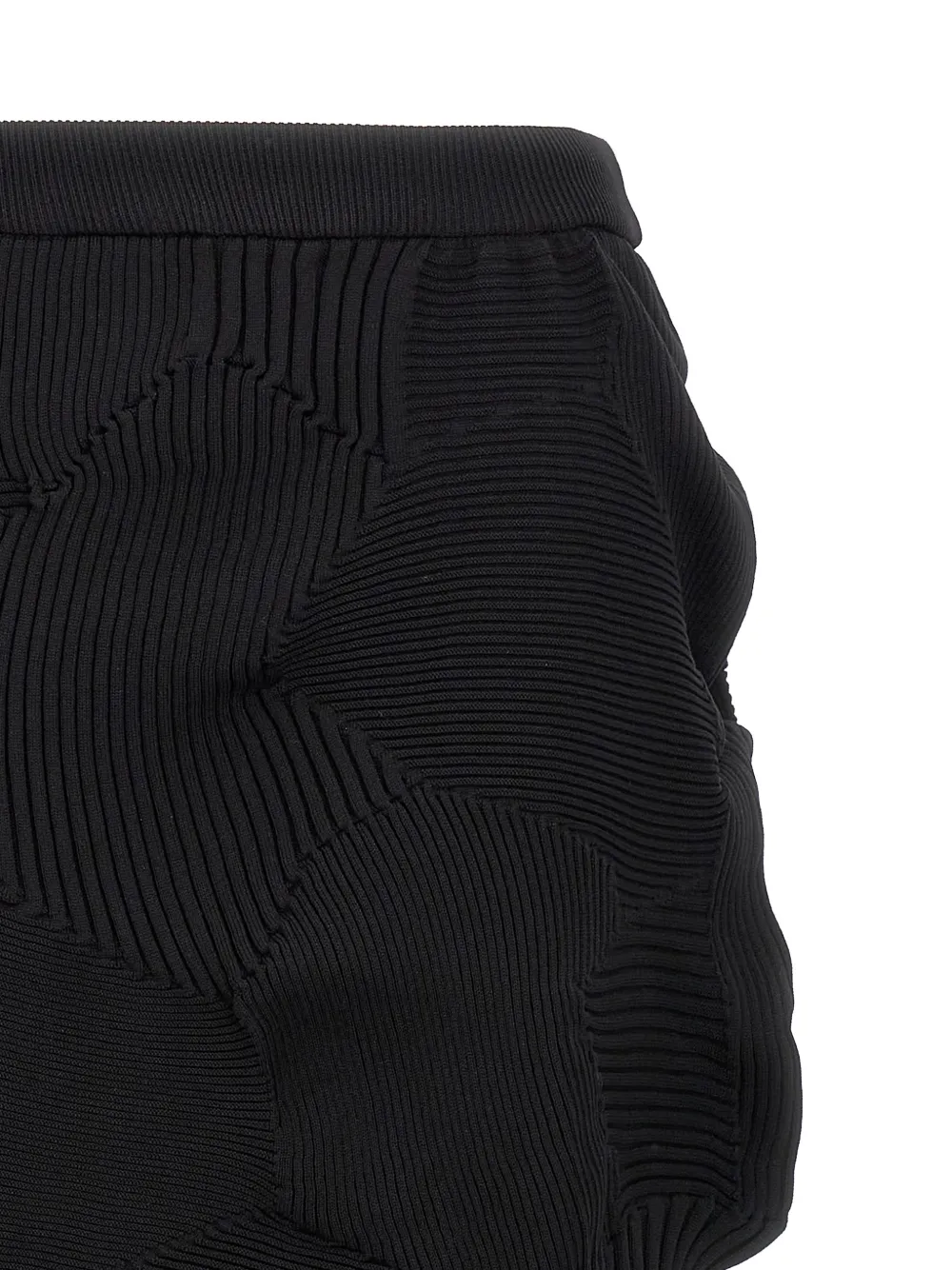 Issey Miyake Kone sculptural patchwork midi skirt Zwart