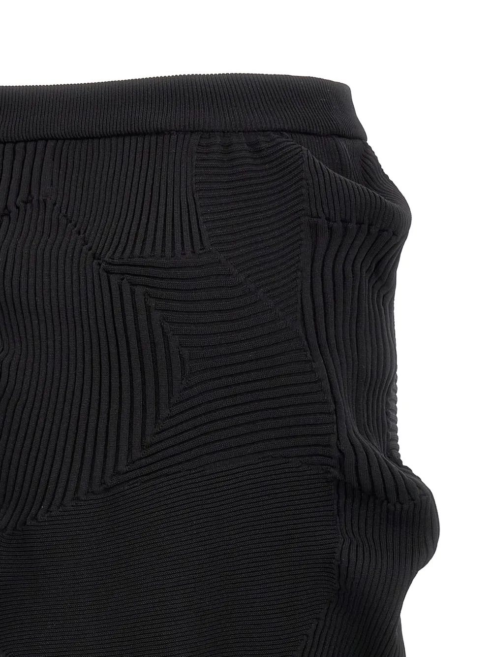 Issey Miyake Kone sculptural patchwork midi skirt Zwart