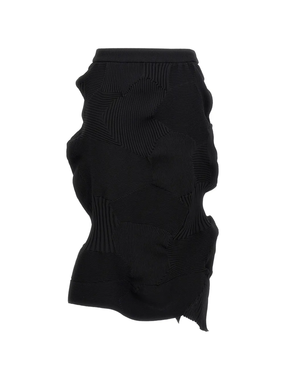 Issey Miyake Kone Kone sculptural patchwork midi skirt - Nero