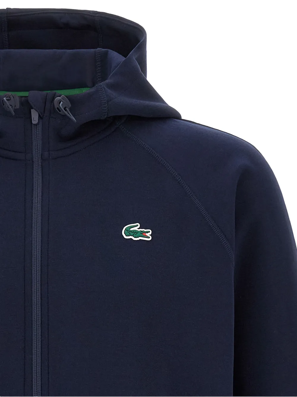 Lacoste elasticated sports hoodie with zipper Blauw