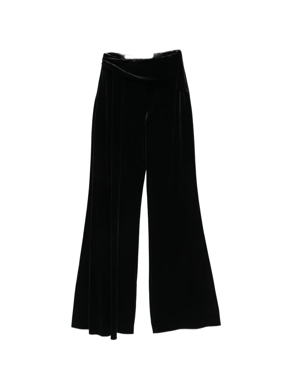 CHIARA BONI La Petite Robe velvet draped-waist trousers Zwart