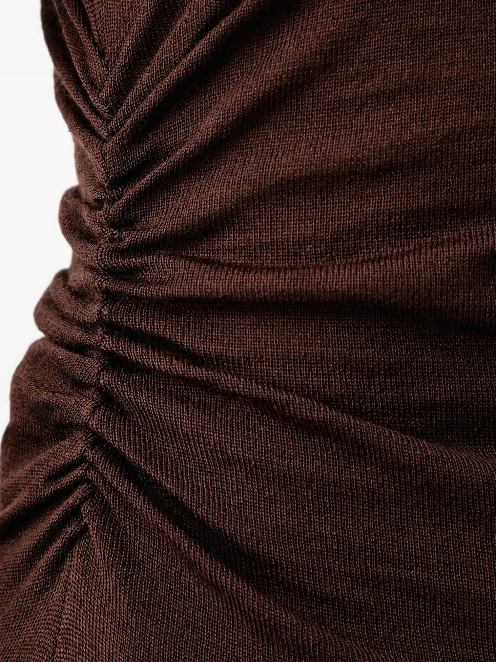 Trussardi ruched-detail fine-knit sweater Bruin